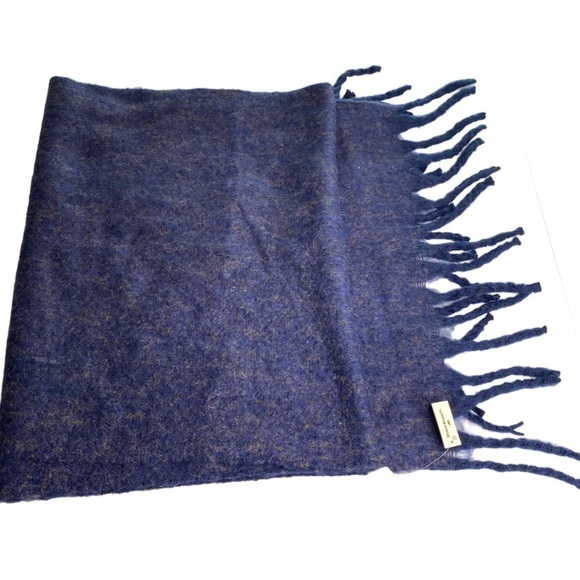 NWT WORLD MARKET FUZZY BLUE & GOLD SCARF - Picture 1 of 5